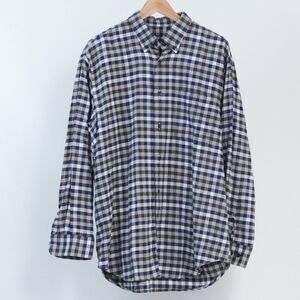 Orvis Luxury Flannel Large Blue Multi Gingham Check Cotton Button Down Shirt